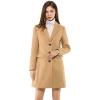 imageAllegra K Womens 2024 Pea Coat Single Breasted Long Winter Coats for WomenBrowns