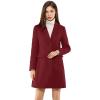 imageAllegra K Womens 2024 Pea Coat Single Breasted Long Winter Coats for WomenBurgundy