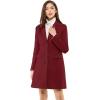 imageAllegra K Womens 2024 Pea Coat Single Breasted Long Winter Coats for WomenBurgundy