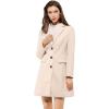 imageAllegra K Womens 2024 Pea Coat Single Breasted Long Winter Coats for WomenCream White