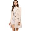 imageAllegra K Womens 2024 Pea Coat Single Breasted Long Winter Coats for WomenCream White