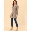 imageAllegra K Womens 2024 Pea Coat Single Breasted Long Winter Coats for WomenDark Beige