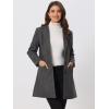 imageAllegra K Womens 2024 Pea Coat Single Breasted Long Winter Coats for WomenDark Grey