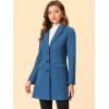 imageAllegra K Womens 2024 Pea Coat Single Breasted Long Winter Coats for WomenDusty Blue