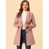 imageAllegra K Womens 2024 Pea Coat Single Breasted Long Winter Coats for WomenDusty Pink