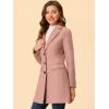 imageAllegra K Womens 2024 Pea Coat Single Breasted Long Winter Coats for WomenDusty Pink
