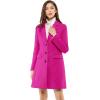 imageAllegra K Womens 2024 Pea Coat Single Breasted Long Winter Coats for WomenHot Pink