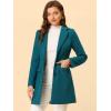 imageAllegra K Womens 2024 Pea Coat Single Breasted Long Winter Coats for WomenLake Blue