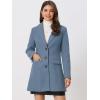 imageAllegra K Womens 2024 Pea Coat Single Breasted Long Winter Coats for WomenLight Dusty Blue