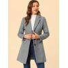 imageAllegra K Womens 2024 Pea Coat Single Breasted Long Winter Coats for WomenLight Grey