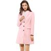 imageAllegra K Womens 2024 Pea Coat Single Breasted Long Winter Coats for WomenPink