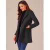 imageAllegra K Womens Notch Lapel Double Breasted Belted Mid Long Outwear Winter CoatBlack