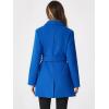 imageAllegra K Womens Notch Lapel Double Breasted Belted Mid Long Outwear Winter CoatBlue