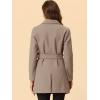 imageAllegra K Womens Notch Lapel Double Breasted Belted Mid Long Outwear Winter CoatBrown