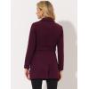 imageAllegra K Womens Notch Lapel Double Breasted Belted Mid Long Outwear Winter CoatBurgundy