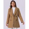 imageAllegra K Womens Notch Lapel Double Breasted Belted Mid Long Outwear Winter CoatCamel