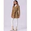 imageAllegra K Womens Notch Lapel Double Breasted Belted Mid Long Outwear Winter CoatCamel