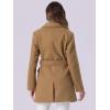 imageAllegra K Womens Notch Lapel Double Breasted Belted Mid Long Outwear Winter CoatCamel