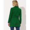 imageAllegra K Womens Notch Lapel Double Breasted Belted Mid Long Outwear Winter CoatDark Green