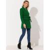 imageAllegra K Womens Notch Lapel Double Breasted Belted Mid Long Outwear Winter CoatDark Green