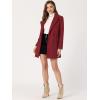 imageAllegra K Womens Notch Lapel Double Breasted Belted Mid Long Outwear Winter CoatDark Red