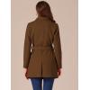 imageAllegra K Womens Notch Lapel Double Breasted Belted Mid Long Outwear Winter CoatDeep Brown