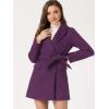 imageAllegra K Womens Notch Lapel Double Breasted Belted Mid Long Outwear Winter CoatDeep Purple