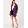 imageAllegra K Womens Notch Lapel Double Breasted Belted Mid Long Outwear Winter CoatDeep Purple