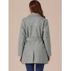 imageAllegra K Womens Notch Lapel Double Breasted Belted Mid Long Outwear Winter CoatGrey