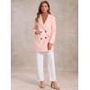 imageAllegra K Womens Notch Lapel Double Breasted Belted Mid Long Outwear Winter CoatLight Pink