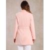 imageAllegra K Womens Notch Lapel Double Breasted Belted Mid Long Outwear Winter CoatLight Pink