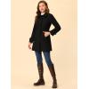 imageAllegra K Womens Peter Pan Collar Overcoat Winter Buttoned Single Breasted Long CoatBlack