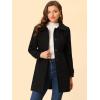 imageAllegra K Womens Peter Pan Collar Overcoat Winter Buttoned Single Breasted Long CoatBlack