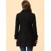 imageAllegra K Womens Peter Pan Collar Overcoat Winter Buttoned Single Breasted Long CoatBlack