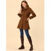 imageAllegra K Womens Peter Pan Collar Overcoat Winter Buttoned Single Breasted Long CoatBrown