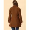 imageAllegra K Womens Peter Pan Collar Overcoat Winter Buttoned Single Breasted Long CoatBrown