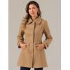 imageAllegra K Womens Peter Pan Collar Overcoat Winter Buttoned Single Breasted Long CoatCamel