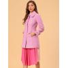 imageAllegra K Womens Peter Pan Collar Overcoat Winter Buttoned Single Breasted Long CoatCharm Pink