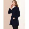 imageAllegra K Womens Peter Pan Collar Overcoat Winter Buttoned Single Breasted Long CoatDark Blue