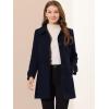 imageAllegra K Womens Peter Pan Collar Overcoat Winter Buttoned Single Breasted Long CoatDark Blue