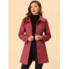 imageAllegra K Womens Peter Pan Collar Overcoat Winter Buttoned Single Breasted Long CoatDull Red