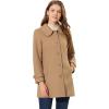 imageAllegra K Womens Peter Pan Collar Overcoat Winter Buttoned Single Breasted Long CoatKhaki