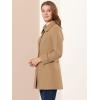 imageAllegra K Womens Peter Pan Collar Overcoat Winter Buttoned Single Breasted Long CoatKhaki