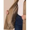 imageAllegra K Womens Peter Pan Collar Overcoat Winter Buttoned Single Breasted Long CoatKhaki