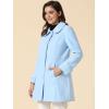 imageAllegra K Womens Peter Pan Collar Overcoat Winter Buttoned Single Breasted Long CoatLight Blue