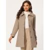 imageAllegra K Womens Peter Pan Collar Overcoat Winter Buttoned Single Breasted Long CoatLight Brown