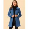 imageAllegra K Womens Peter Pan Collar Overcoat Winter Buttoned Single Breasted Long CoatMarine Blue