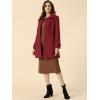 imageAllegra K Womens Peter Pan Collar Overcoat Winter Buttoned Single Breasted Long CoatRed