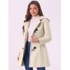 imageAllegra K Womens Winter Overcoat Midthigh Hooded Toggle Duffle Long CoatBeige