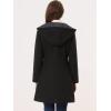 imageAllegra K Womens Winter Overcoat Midthigh Hooded Toggle Duffle Long CoatBlack